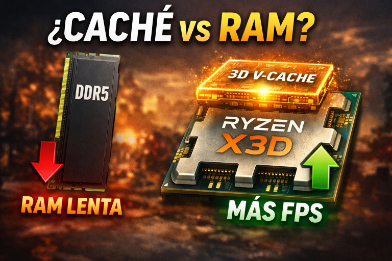 Por qué los Ryzen X3D rinden mejor con RAM lenta (y cuándo sí importa la memoria) 21 AMD cache o RAM
