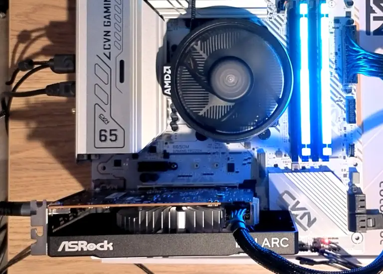 Gráfico de rendimiento comparando Intel Arc B390